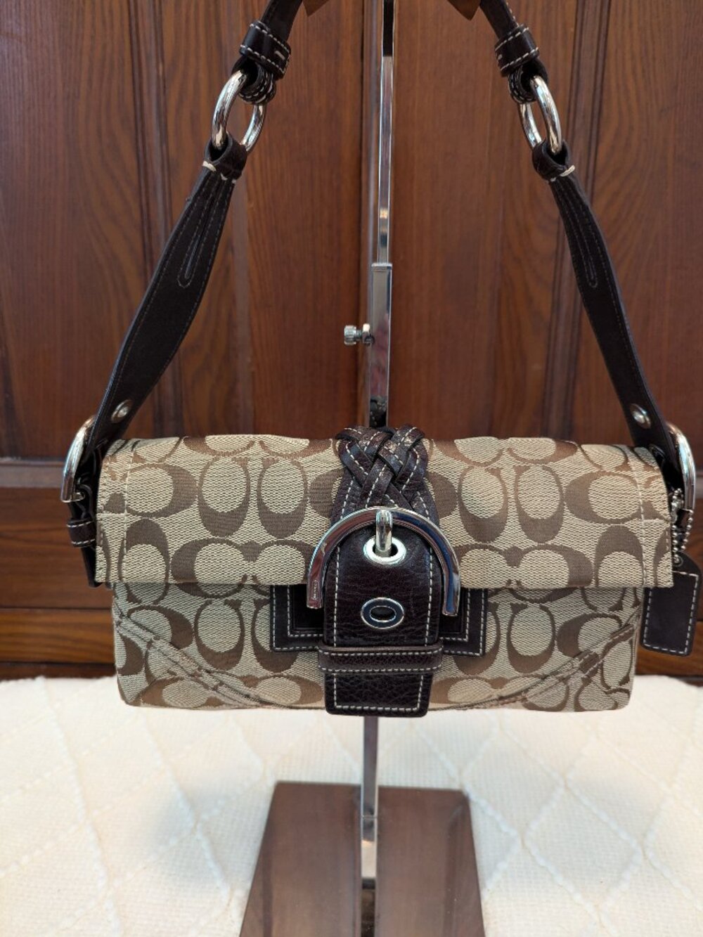 Coach 6280 Brown Soho Signature Bag Jacquard Braid
